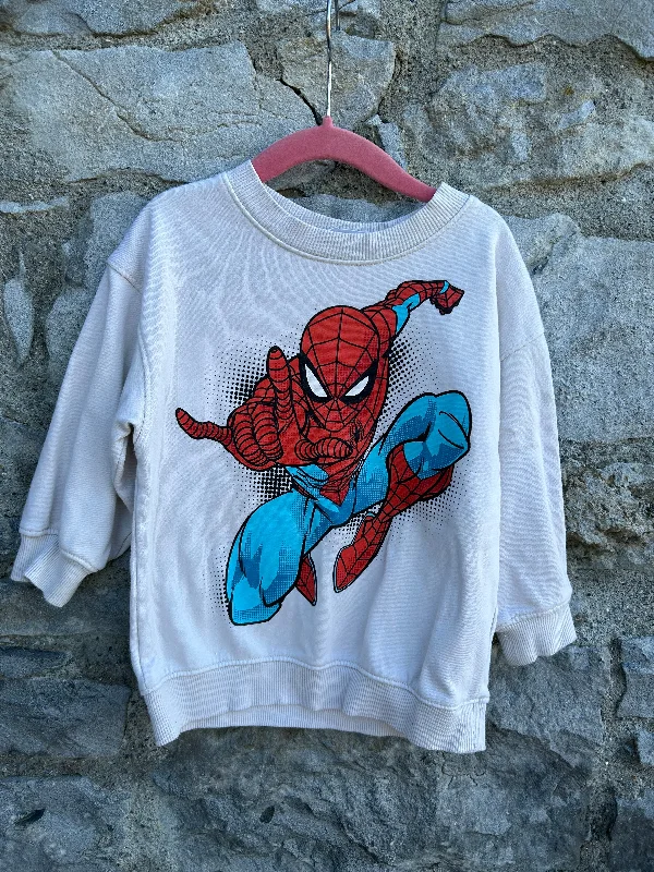 sweatshirts with shell patches -Spider-Man beige sweatshirt  3-4y (98-104cm)