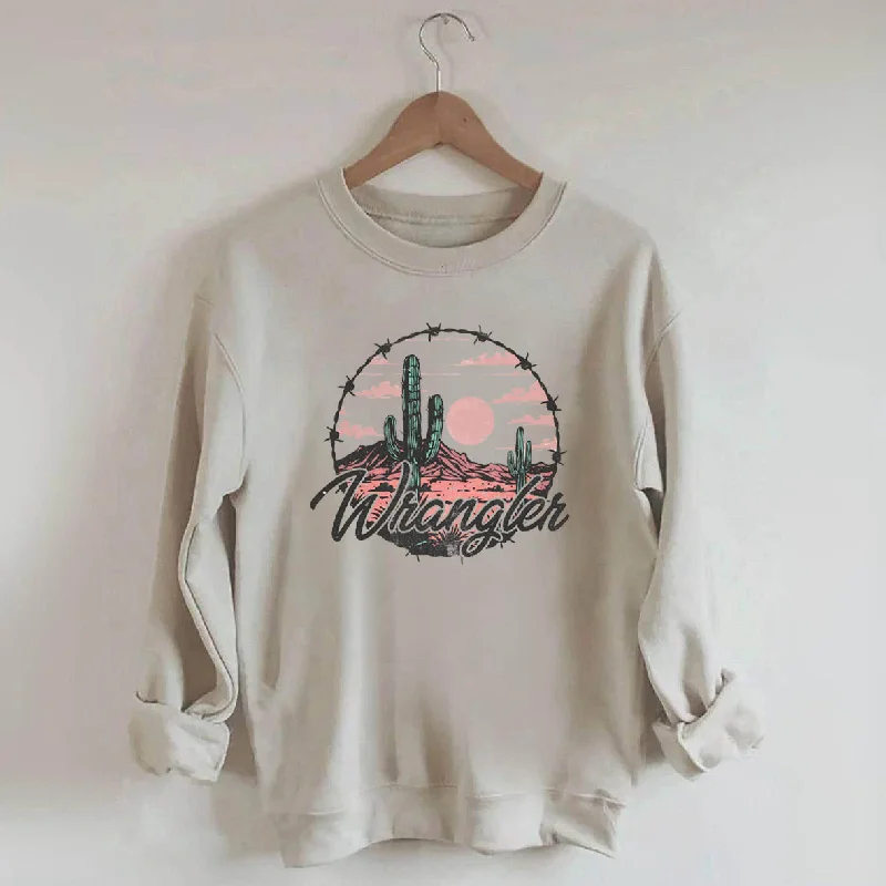 sweatshirts women soft cedar -Distressed Western Cowgirl Sweatshirt