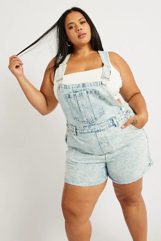 cotton cozy skirts -Denim Overall Shorts