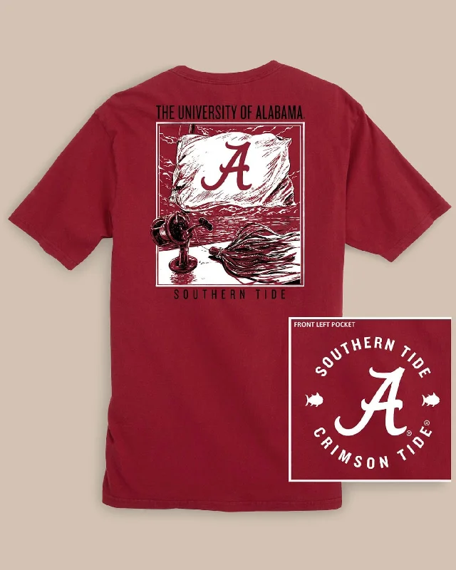 apricot bold t-shirts -Alabama Crimson Tide Fishing Flag T-Shirt