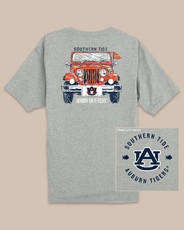 soft tilt t-shirts -Auburn Tigers Heather Front Plate T-Shirt