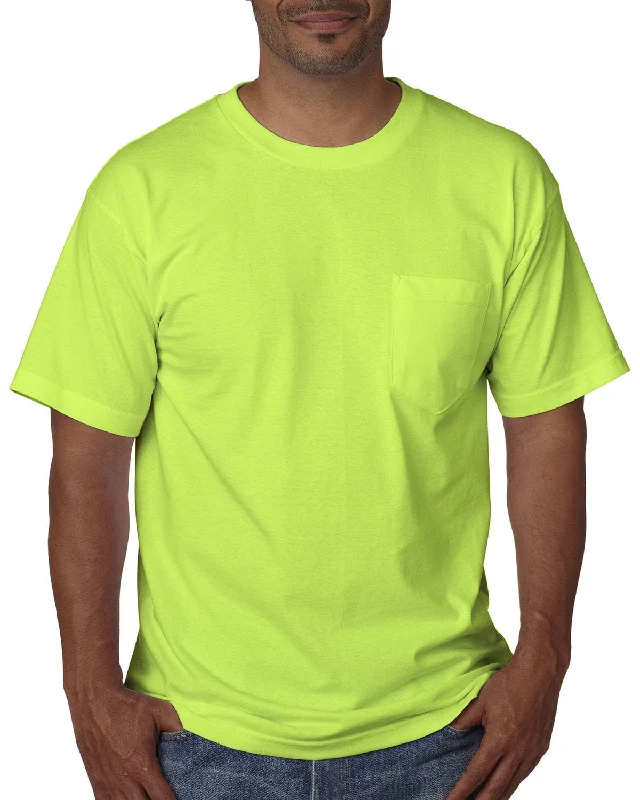 chili flare t-shirts -Bayside USA Made Short Sleeve Pocket T-Shirt | Lime Green