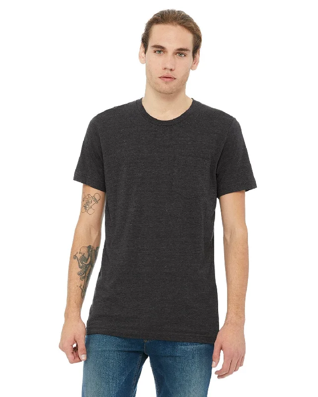 teen burst t-shirts -Bella+Canvas Jersey Pocket T-Shirt | Dark Gry Heather