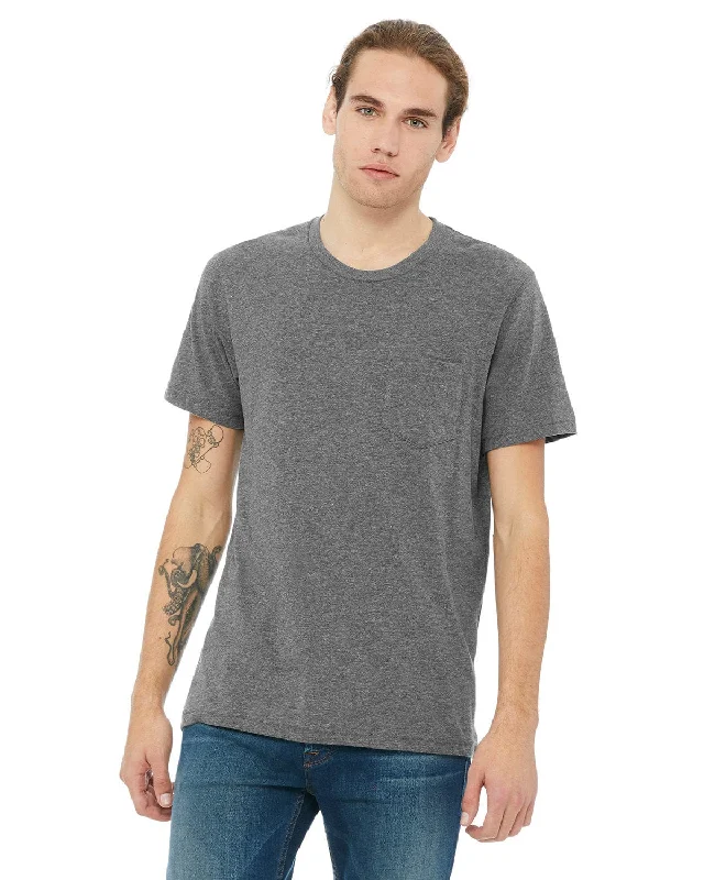 ruche flare t-shirts -Bella+Canvas Jersey Pocket T-Shirt | Deep Heather