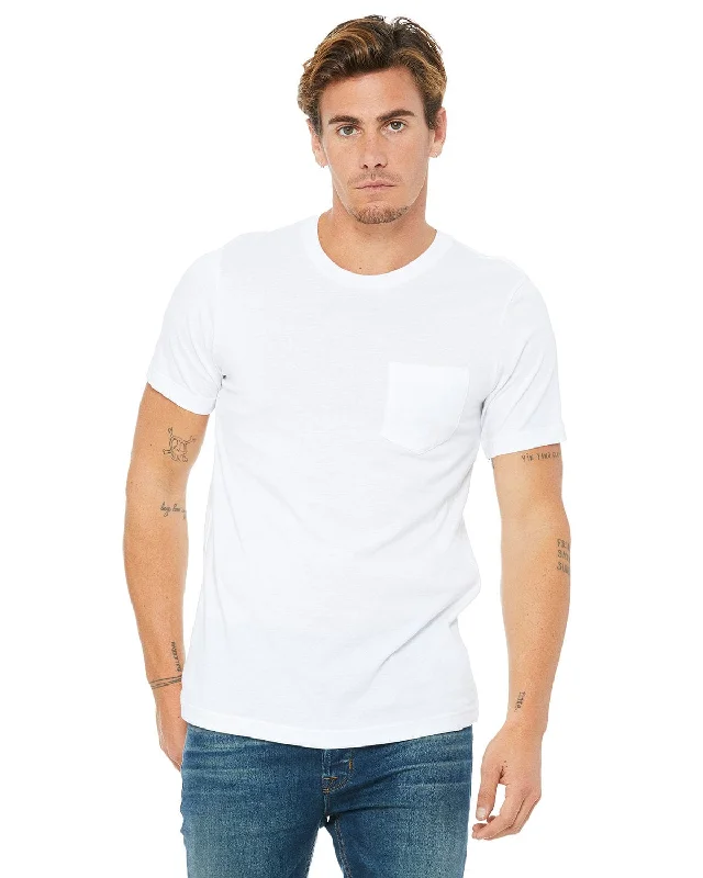 olive hardy t-shirts -Bella+Canvas Jersey Pocket T-Shirt | White