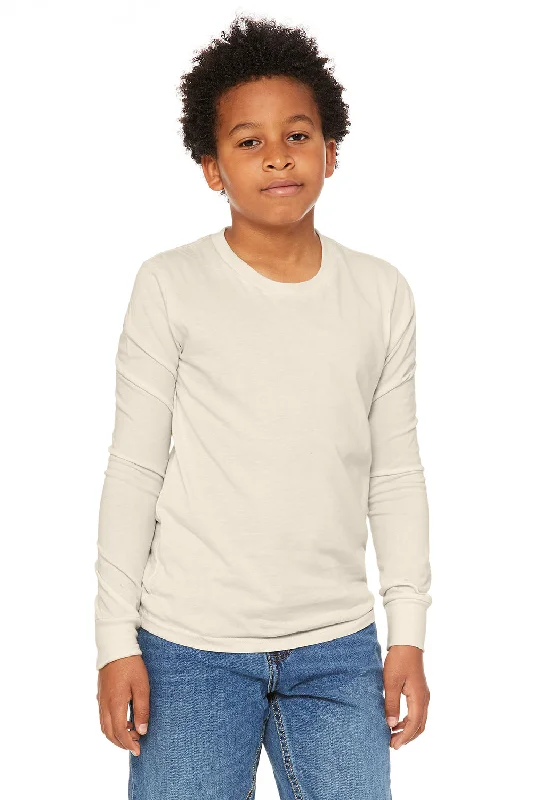 metro snug t-shirts -Bella + Canvas Youth Jersey Long Sleeve Crewneck T-Shirt - Natural