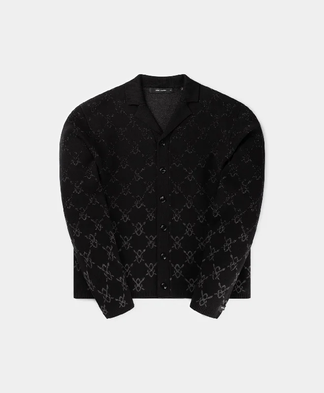 brick flare t-shirts -Black Kirabo Gradient Knit Boxy Cardigan