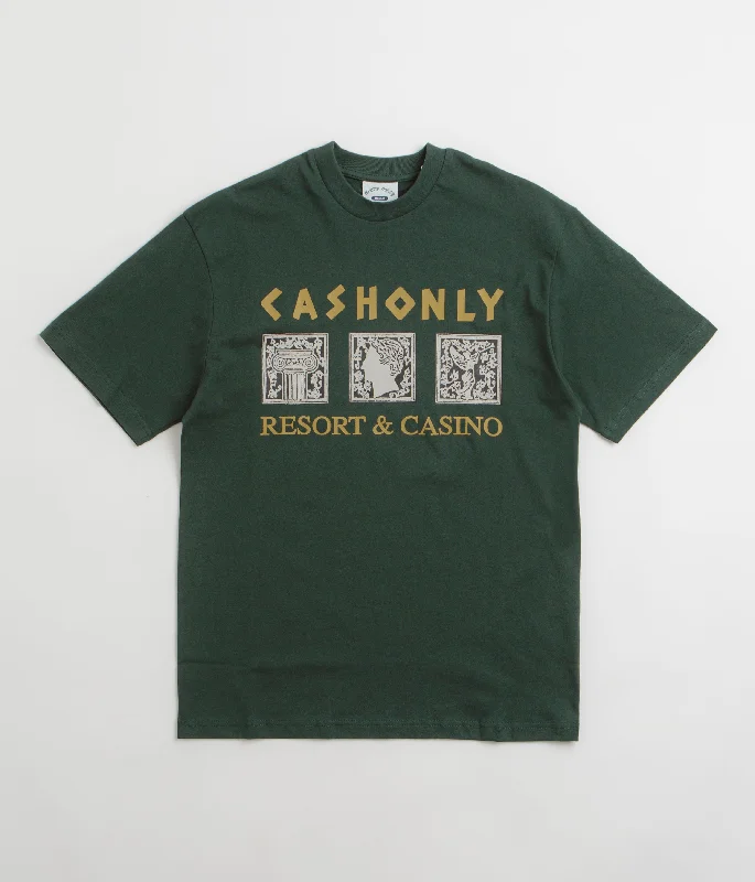 khaki shine t-shirts -Cash Only High Rollers T-Shirt - Dark Forest