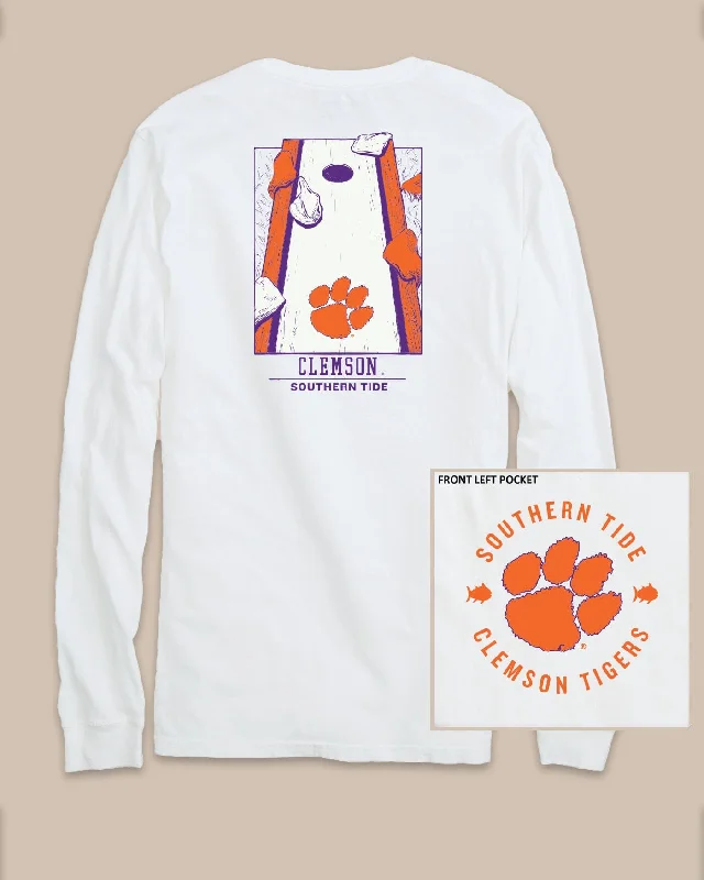 rose soft t-shirts -Clemson Tigers Gameday Cornhole Board T-Shirt