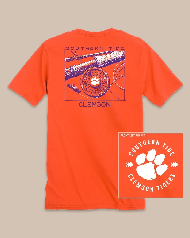 angle burst t-shirts -Clemson Tigers Gameday Fly Reel T-Shirt