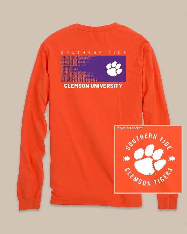 plum shine t-shirts -Clemson Tigers Gameday Hexagon Gradient T-Shirt