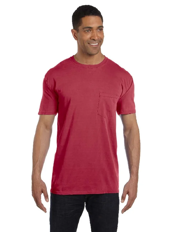 denim bold t-shirts -Comfort Colors Garment-Dyed Pocket T-Shirt | Chili