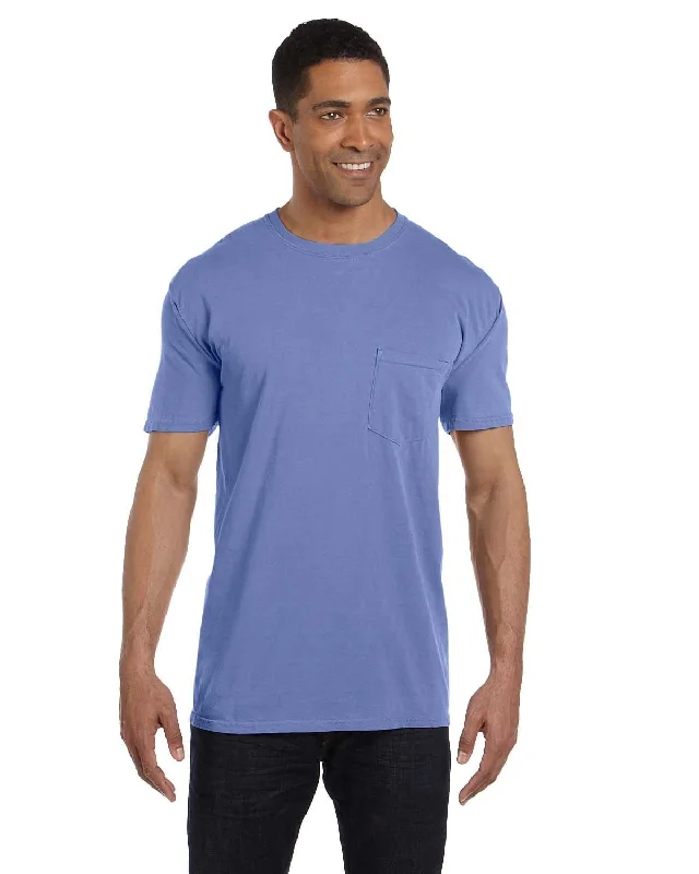 amber vivid t-shirts -Comfort Colors Garment-Dyed Pocket T-Shirt | Flo Blue