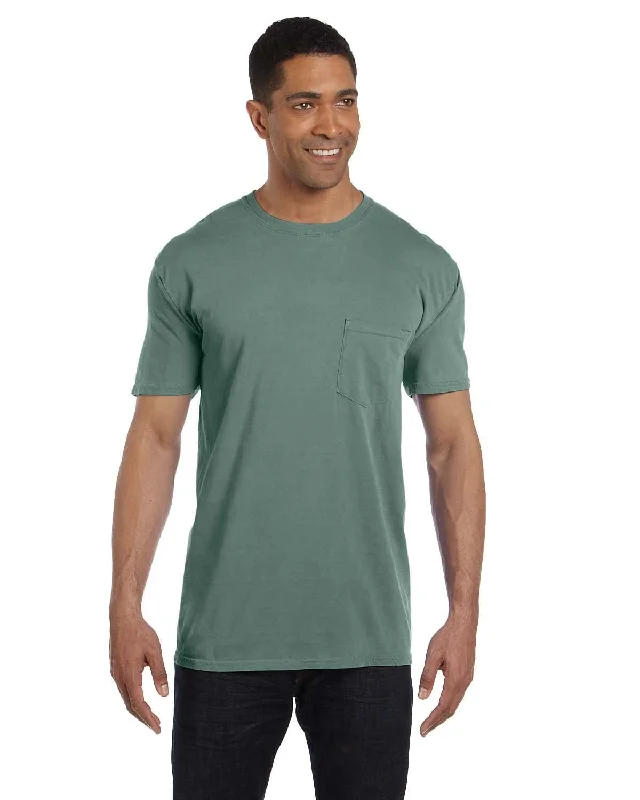 zinc shine t-shirts -Comfort Colors Garment-Dyed Pocket T-Shirt | Light Green