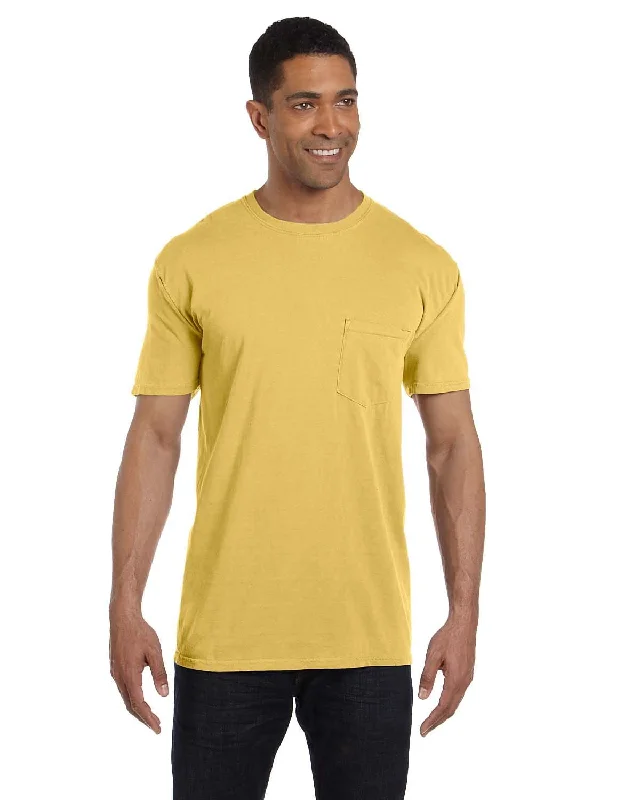 edge striking t-shirts -Comfort Colors Garment-Dyed Pocket T-Shirt | Mustard