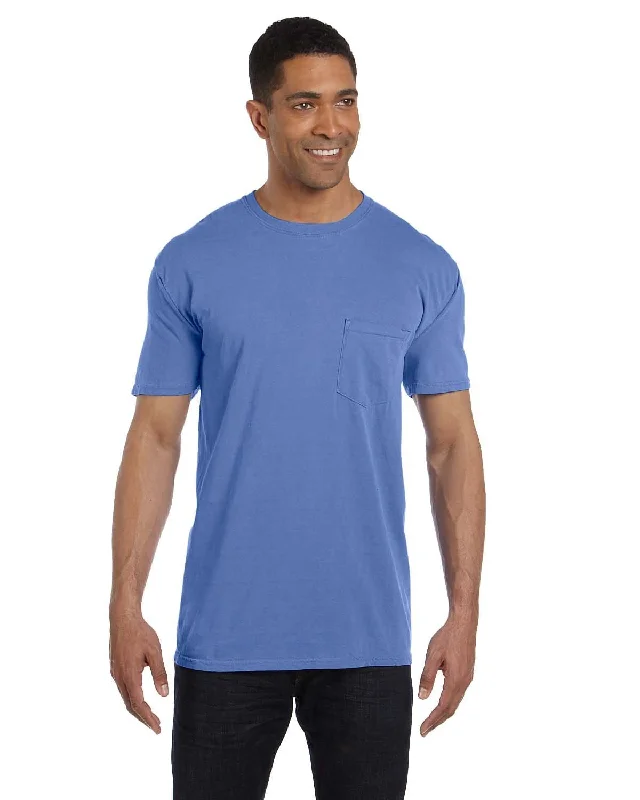 ocean sleek t-shirts -Comfort Colors Garment-Dyed Pocket T-Shirt | Mystic Blue