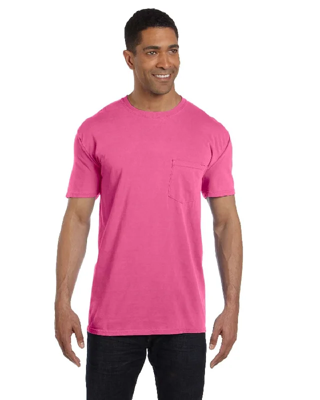 obsidian t-shirts -Comfort Colors Garment-Dyed Pocket T-Shirt | Neon Pink