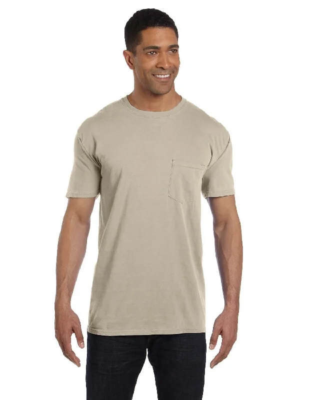 vented cozy t-shirts -Comfort Colors Garment-Dyed Pocket T-Shirt | Sandstone