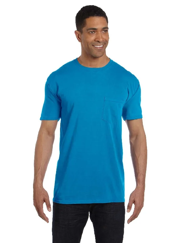 bronze vivid t-shirts -Comfort Colors Garment-Dyed Pocket T-Shirt | Sapphire