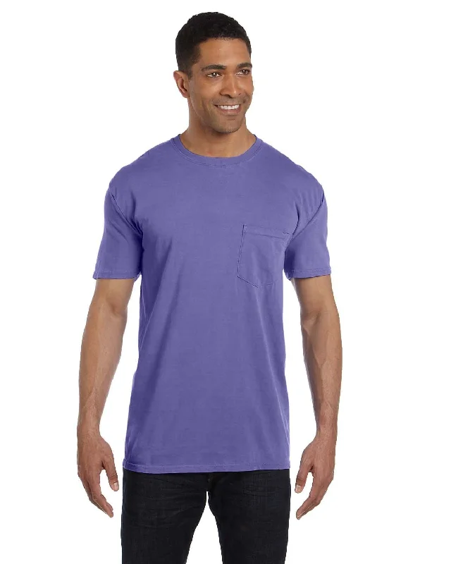 nickel bold t-shirts -Comfort Colors Garment-Dyed Pocket T-Shirt | Violet