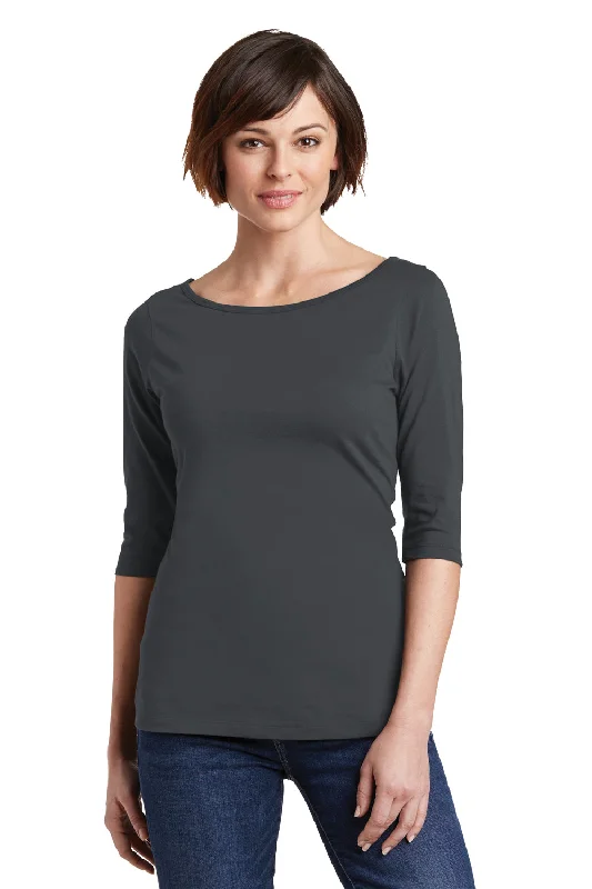 easy hardy t-shirts -District Womens Perfect Weight 3/4 Sleeve T-Shirt - Charcoal Grey - Closeout