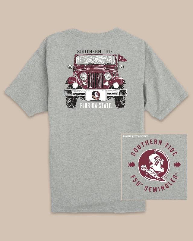 port rugged t-shirts -FSU Seminoles Heather Front Plate T-Shirt