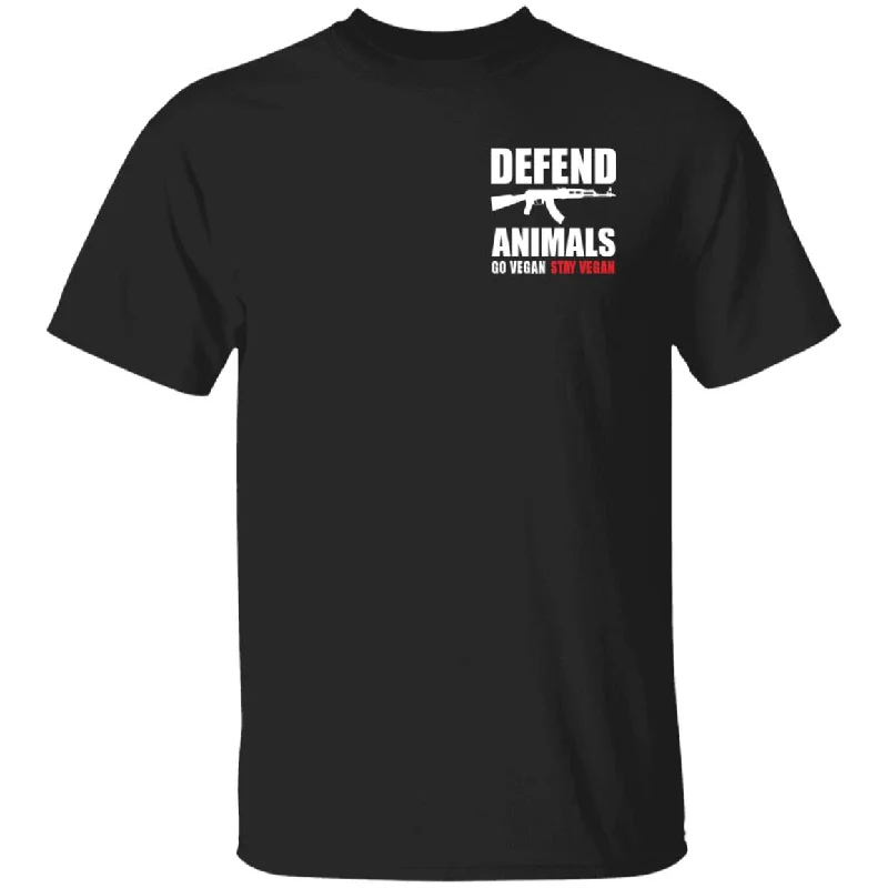 saffron edge t-shirts -Defend Animals - go vegan stay vegan T-Shirt Black