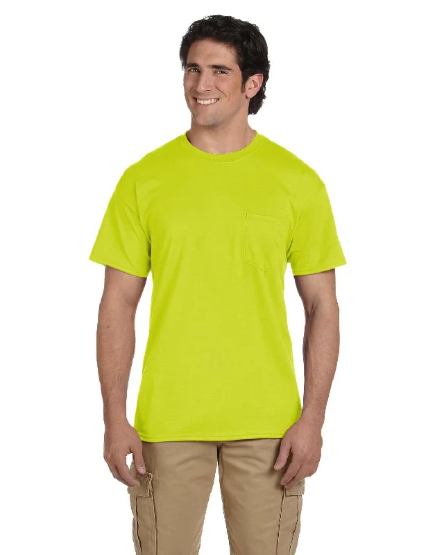 walnut bold t-shirts -Gildan DryBlend 50/50 Pocket T-Shirt | Safety Green