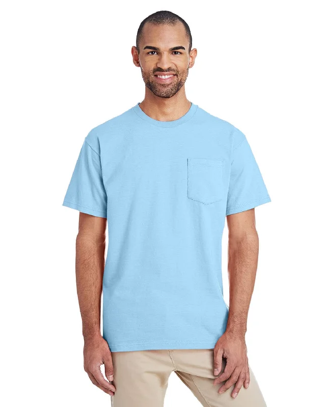 blush pop t-shirts -Gildan Hammer T-Shirt with Pocket | Chambray