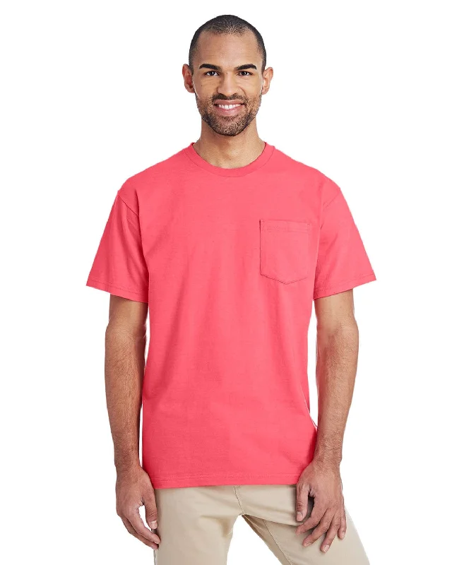 soft curve t-shirts -Gildan Hammer T-Shirt with Pocket | Coral Silk