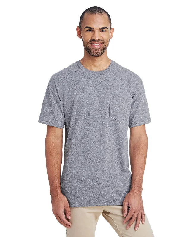 moss gym t-shirts -Gildan Hammer T-Shirt with Pocket | Rs Sport Grey