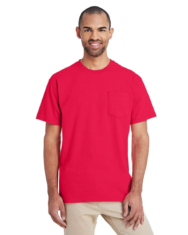 short vivid t-shirts -Gildan Hammer T-Shirt with Pocket | Sprt Scarlet Red