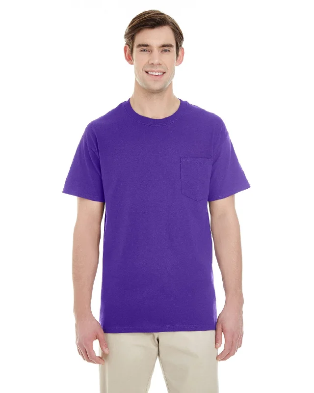 snap edge t-shirts -Gildan Pocket T-Shirt | Purple