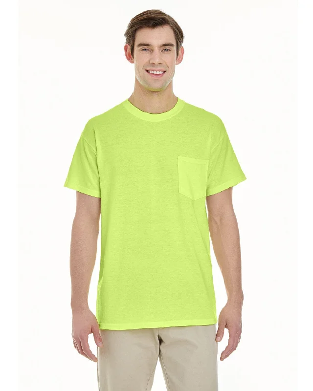 chili flare t-shirts -Gildan Pocket T-Shirt | Safety Green