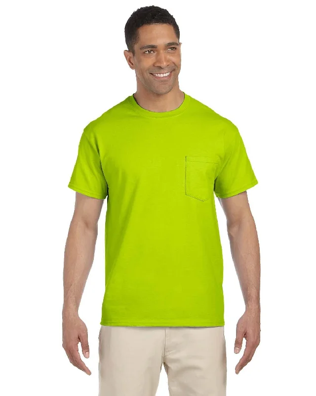 teal flare t-shirts -Gildan Ultra Cotton Pocket T-Shirt | Safety Green