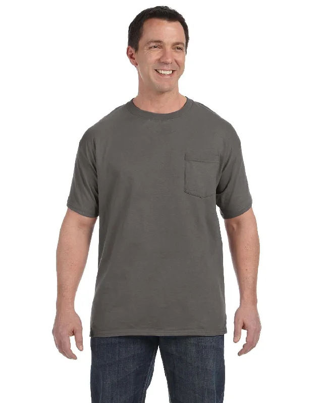 tie vivid t-shirts -Hanes Authentic-T Pocket T-Shirt | Smoke Gray