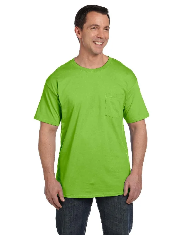 light glow t-shirts -Hanes Beefy-T Pocket T-Shirt | Lime