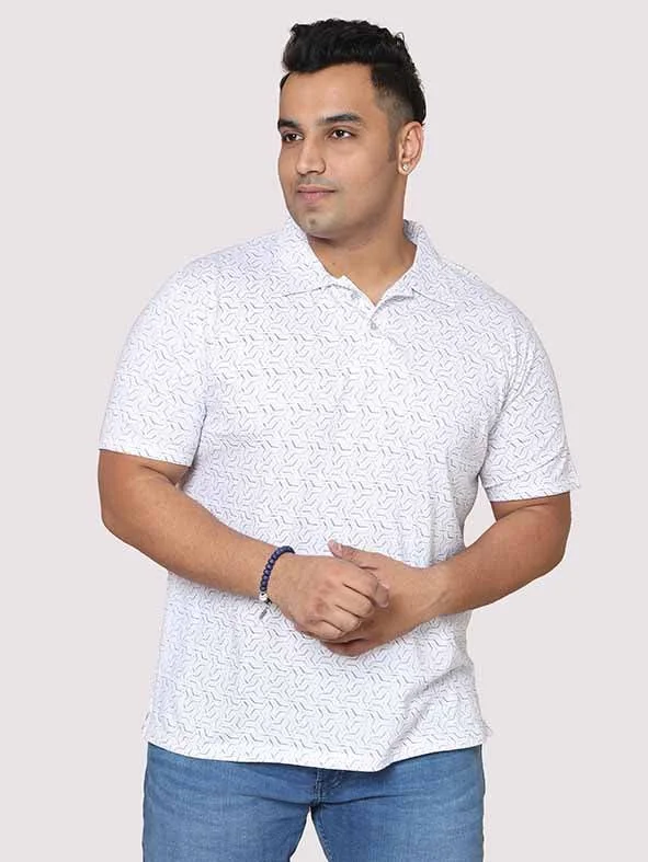 amber dash t-shirts -Men Plus Size Abstract Geometric Pattern Digital Printed Polo Collar T-shirt