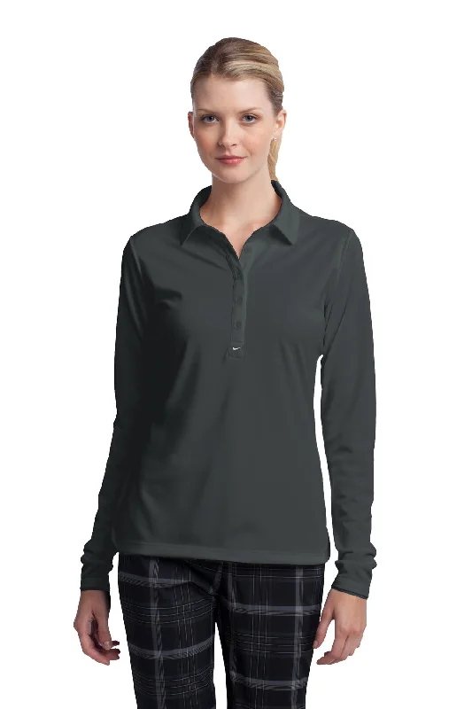 umber rugged t-shirts -Nike Ladies Long Sleeve Dri-FIT Stretch Tech Polo. 545322