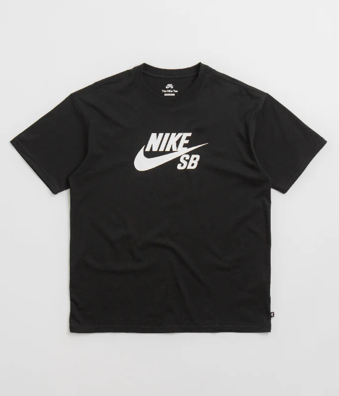 short cozy t-shirts -Nike SB Large Logo T-Shirt - Black / White