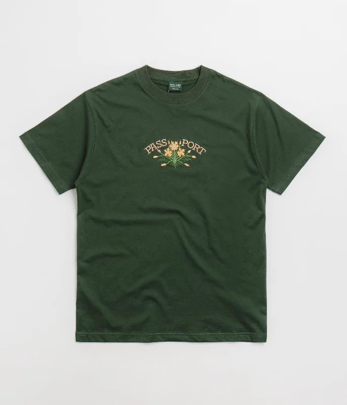 ombre cozy t-shirts -Pass Port Bloom Organic T-Shirt - Forest Green