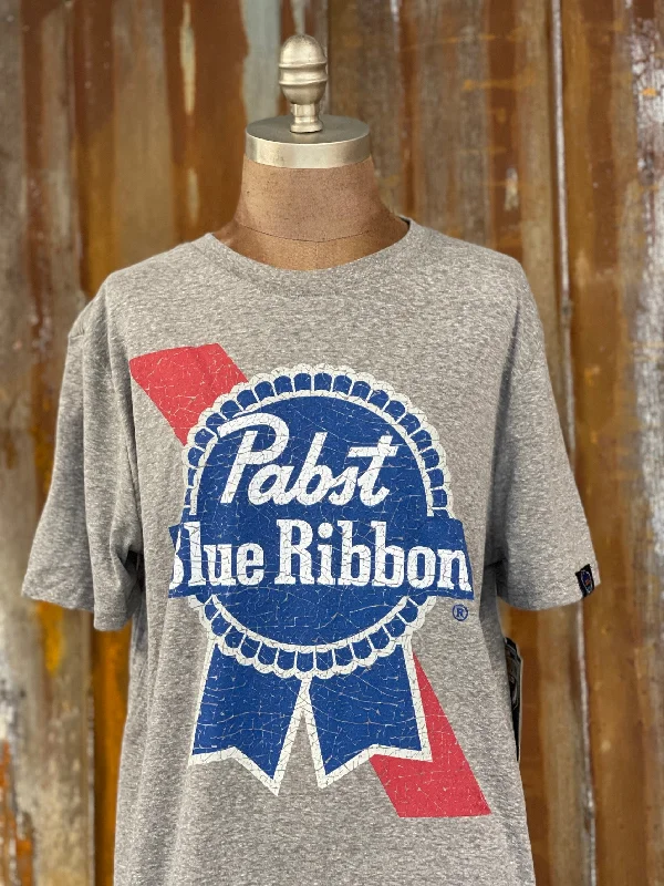 chalk vivid t-shirts -Pabst Blue Ribbon Graphic Tee - Heather Grey