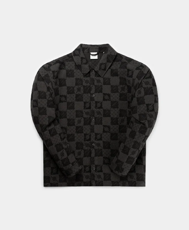 fluid trim t-shirts -Phantom Black Membuti Chess Shirt