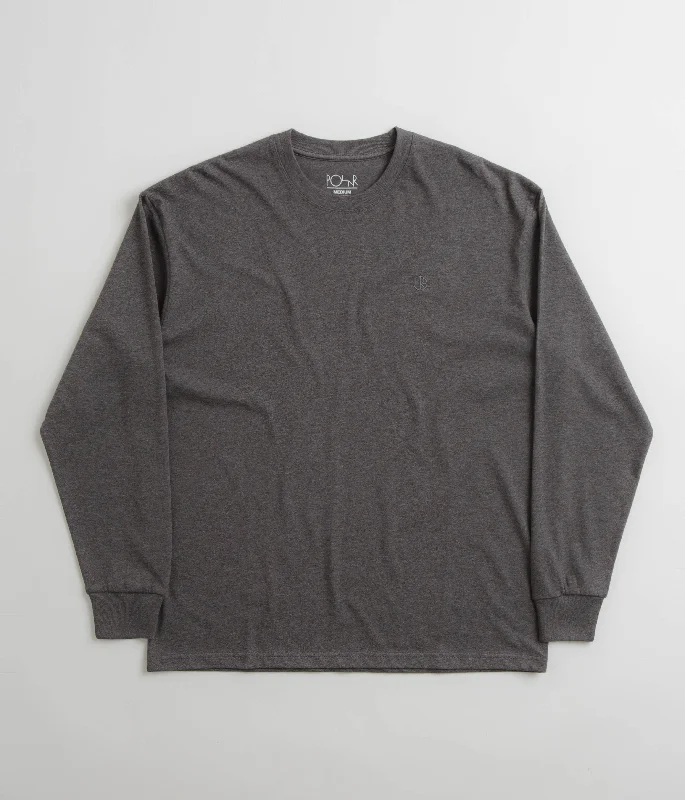 native dash t-shirts -Polar Team Long Sleeve T-Shirt - Dark Grey Melange