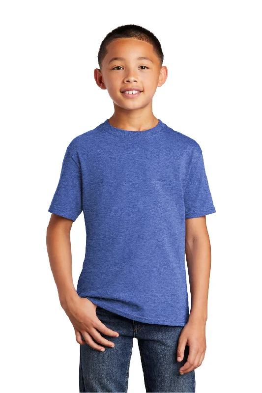 newborn cozy t-shirts -Port & Company Youth Core Short Sleeve Crewneck T-Shirt - Heather Royal Blue