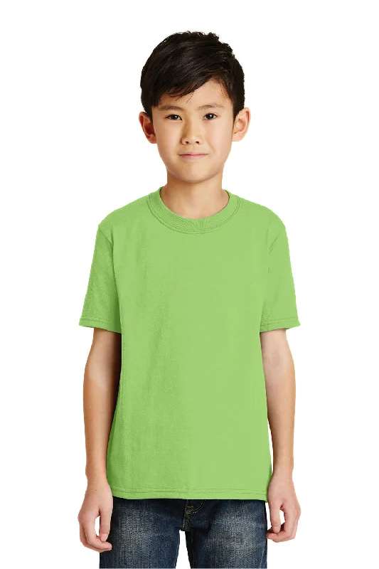 chevron dash t-shirts -Port & Company Youth Core Short Sleeve Crewneck T-Shirt - Lime Green