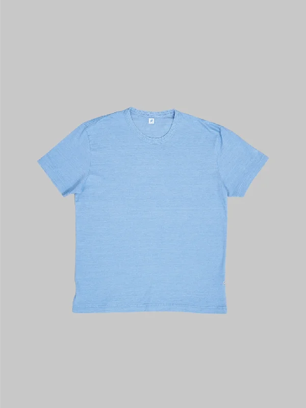 lapis rest t-shirts -Pure Blue Japan SS5011-P Pale Indigo Dyed Crewneck T-Shirt