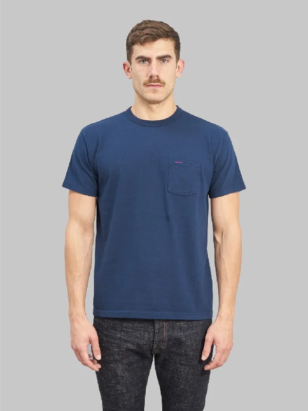 crisp soft t-shirts -Samurai Jeans SJST-PCMIIL Heavyweight Pocket Plain Navy