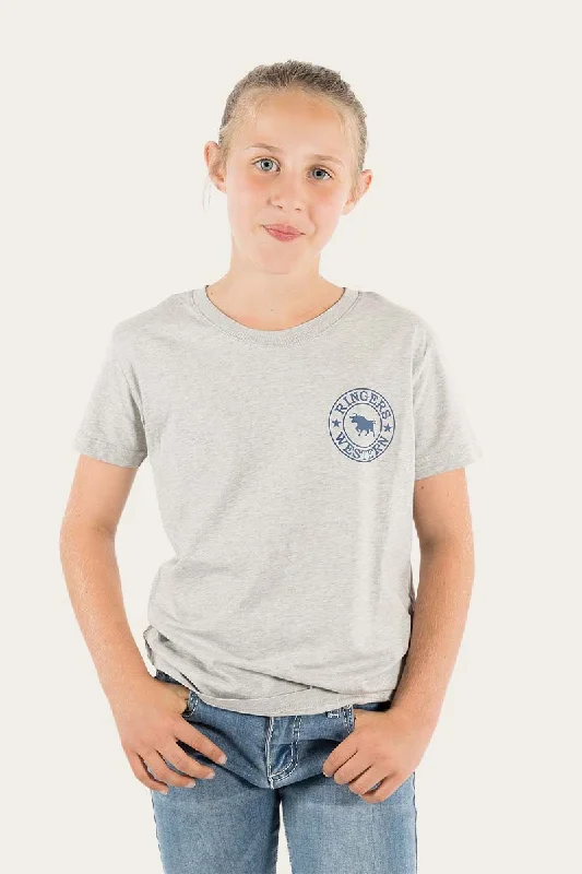 wide check t-shirts -Signature Bull Kids Classic Fit T-Shirt - Grey Marle/Navy