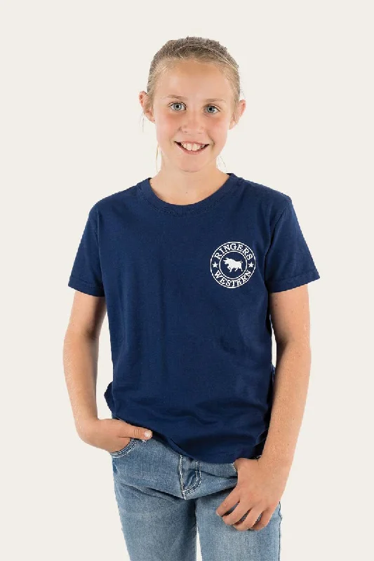 flare edge t-shirts -Signature Bull Kids Classic T-Shirt - Navy/White